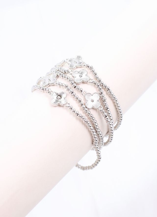 Branden Clover Bracelet Set SILVER