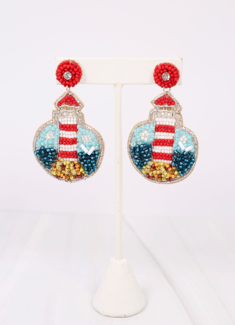 Pigeon Point Lighthouse Earring RED