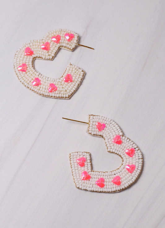 Ever After Heart Earring White