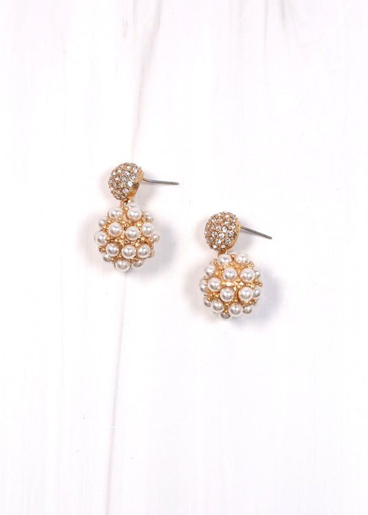 Payton Pearl and CZ Drop Earring PEARL