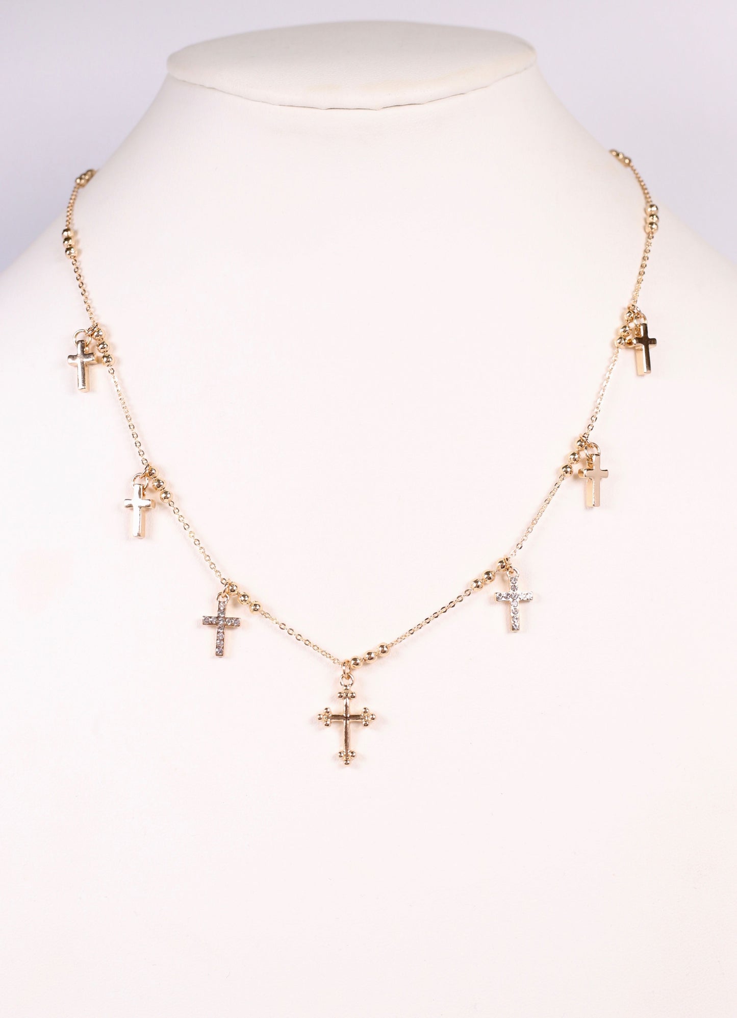 Truesdell Cross Charm Necklace GOLD