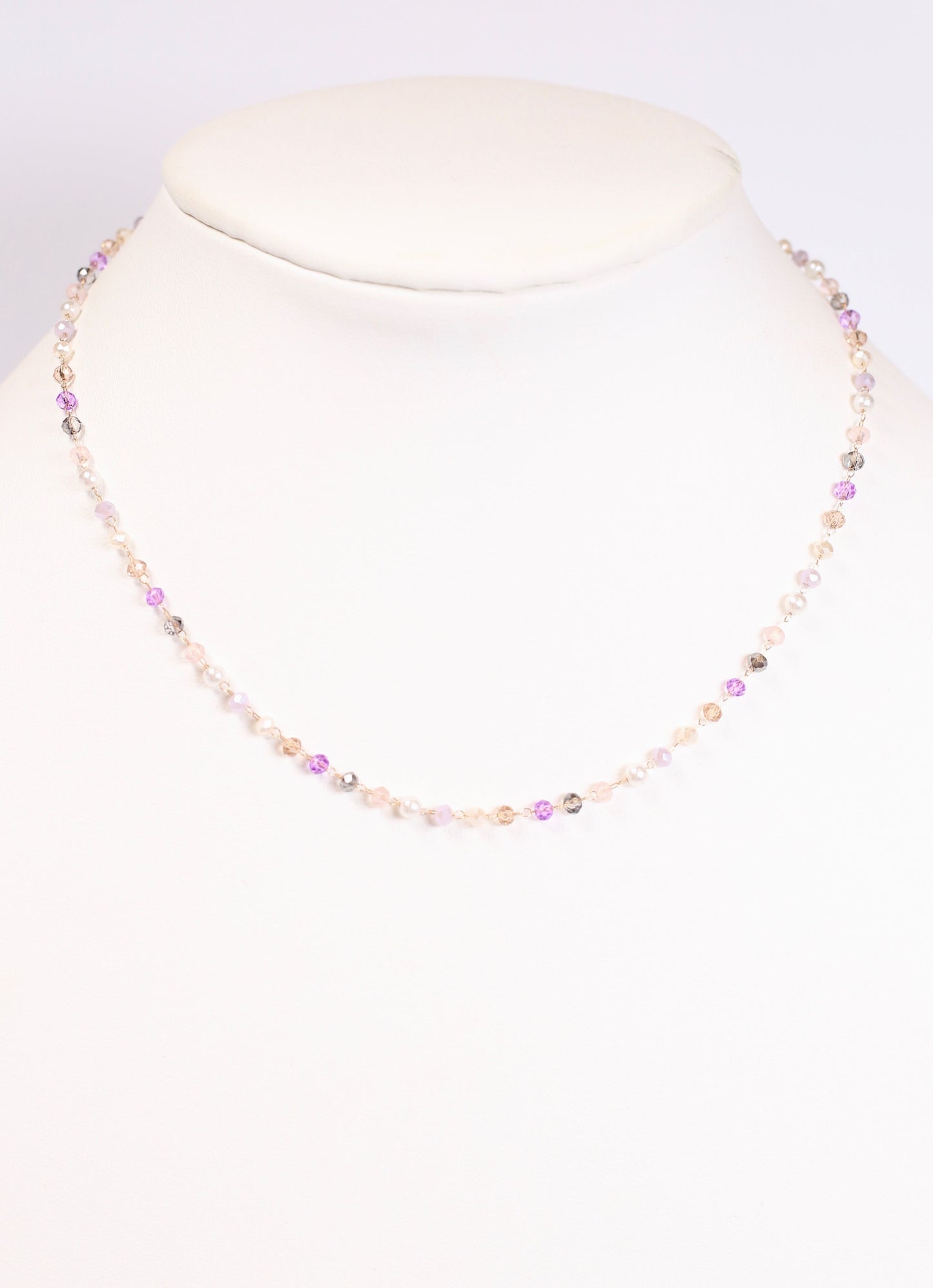 Valerie Glass Beaded Necklace LAVENDER