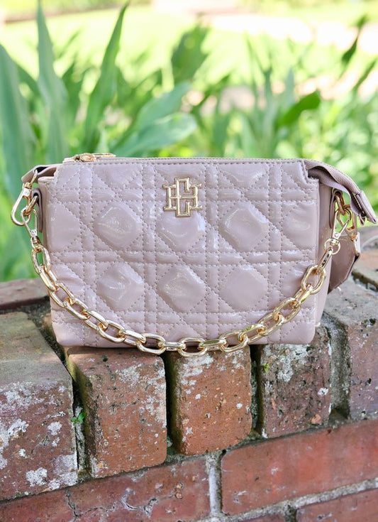 Jace Crossbody Taupe Patent LQ