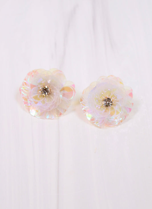 Morrin Sequin Flower Earring OPAL