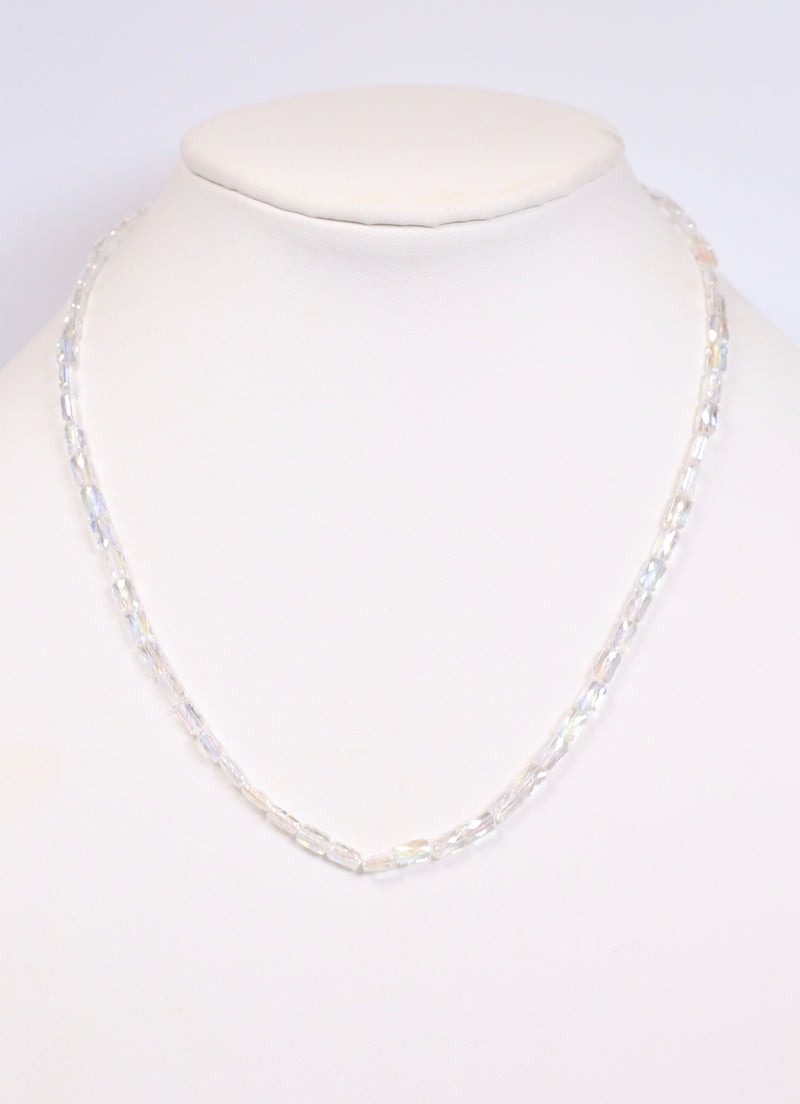 Everette Glass Bead Necklace CLEAR OPAL