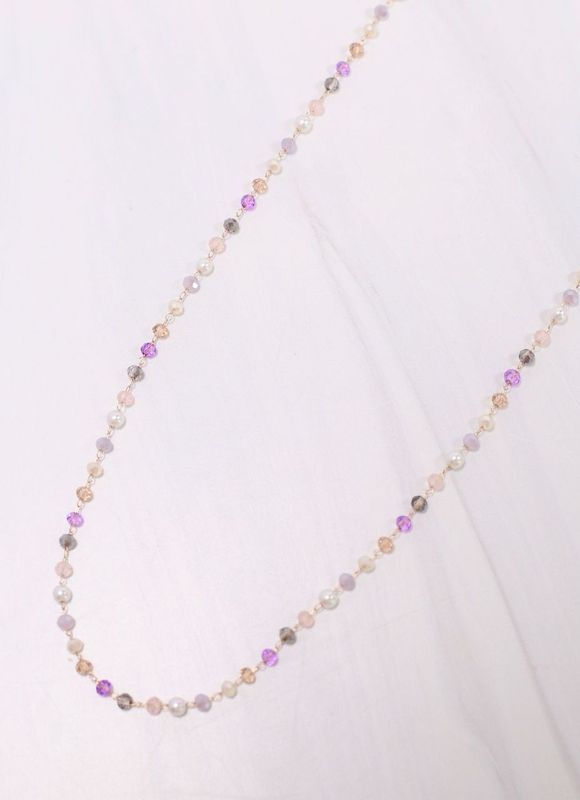 Valerie Glass Beaded Necklace LAVENDER