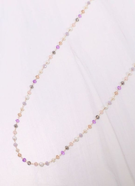 Valerie Glass Beaded Necklace LAVENDER