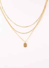 Wilsonia Layered Necklace with Charm GOLD