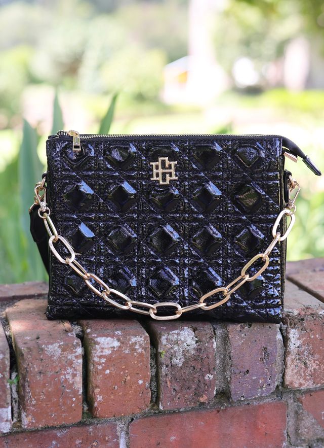 Ariana Crossbody Black Patent LQ