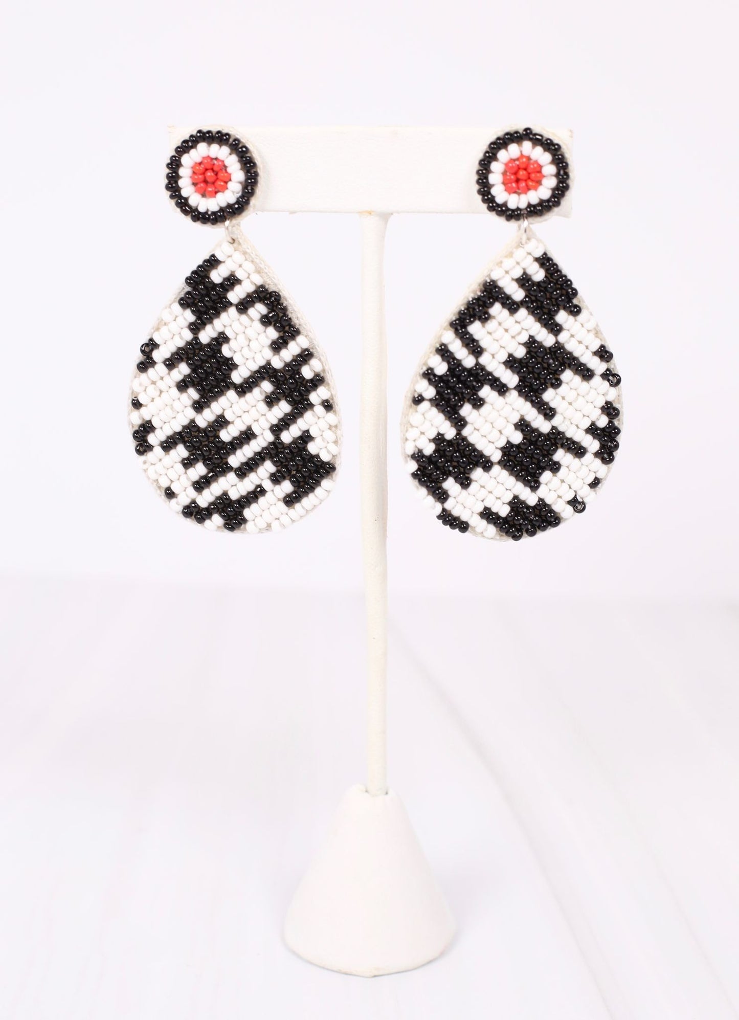 Harper Houndstooth Earring BLACK WHITE