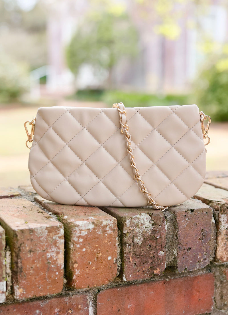 Livi Quilted Crossbody TAUPE