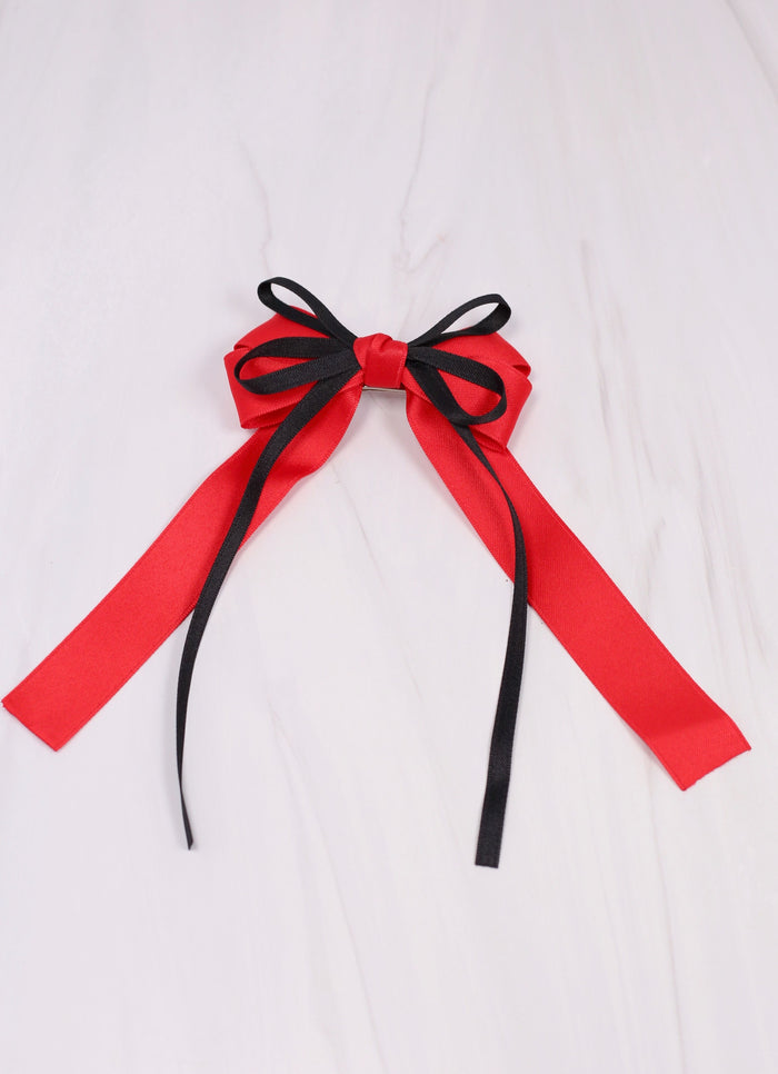 Brynlee Two Tone Bow RED BLACK