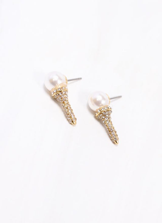 Golf Tee Stud Earring PEARL