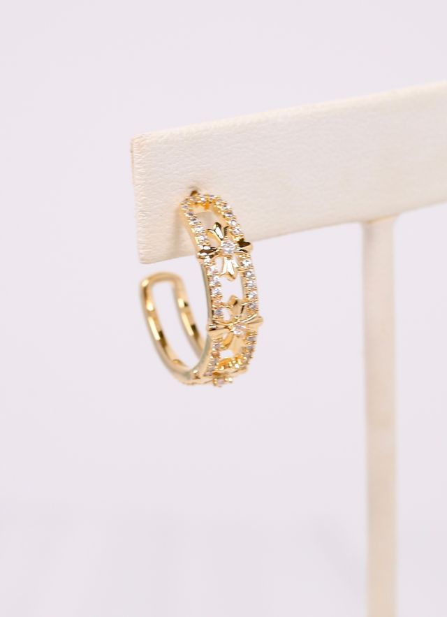 Panabaker CZ Open Hoop Earring GOLD