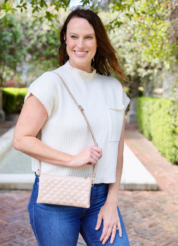 Caroline Hill Heath Tote Bag Woven Tan