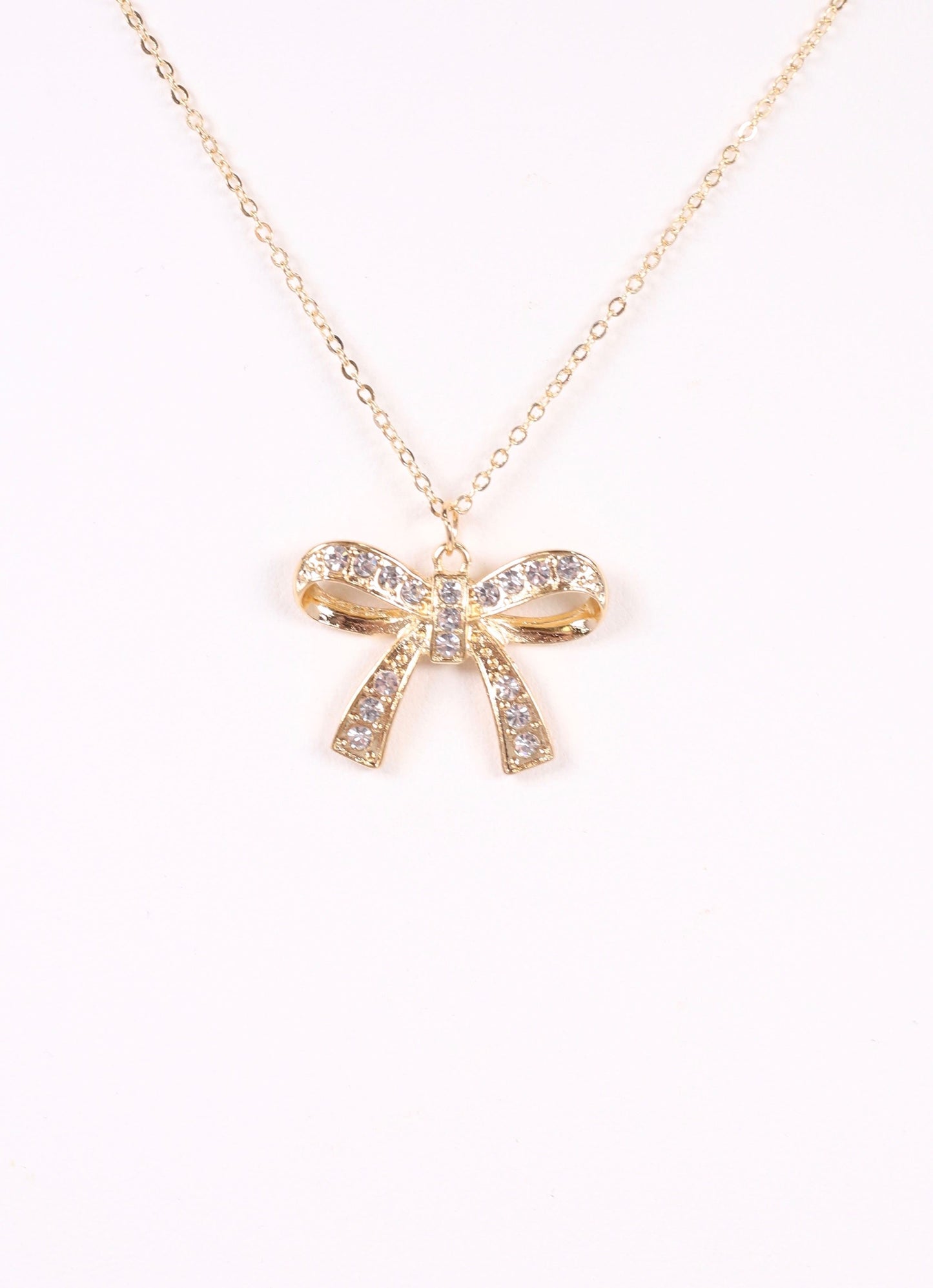 Norbury CZ Bow Necklace GOLD