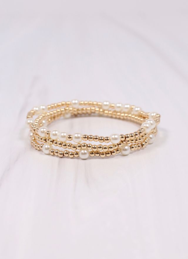 Sowell Pearl Bracelet Set GOLD