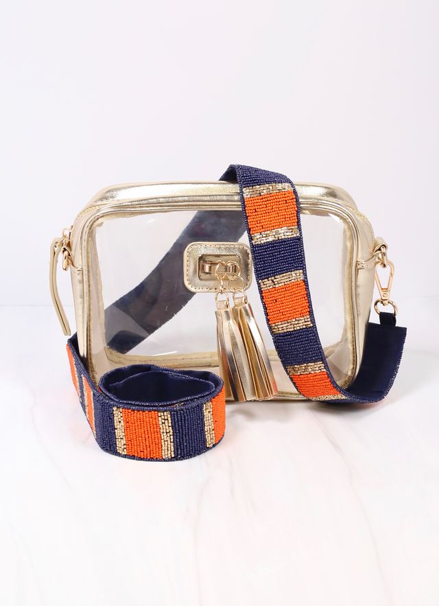 Stadium Striped Strap NAVY ORANGE