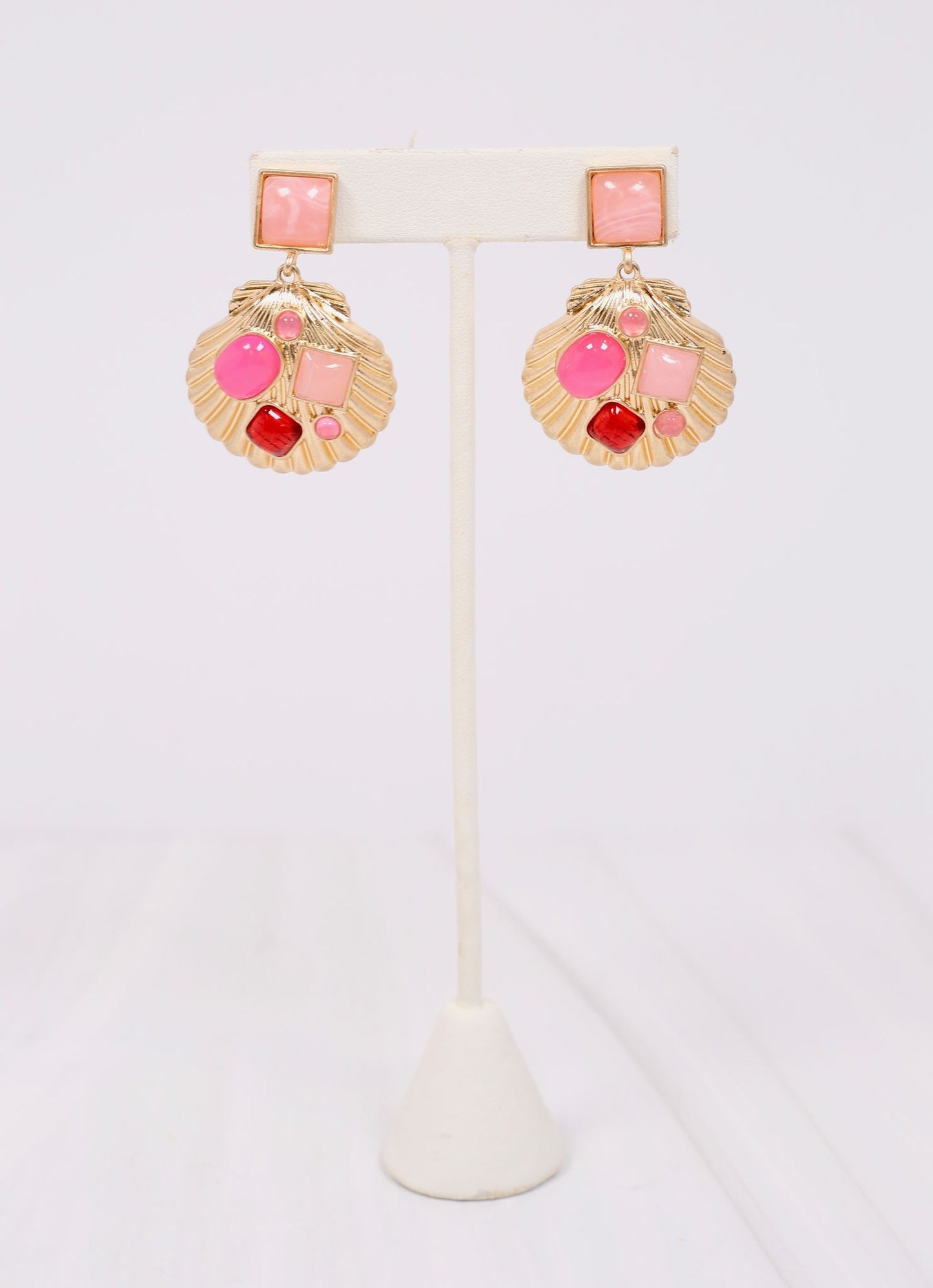 Anna Maria Stone Seashell Earring PINK