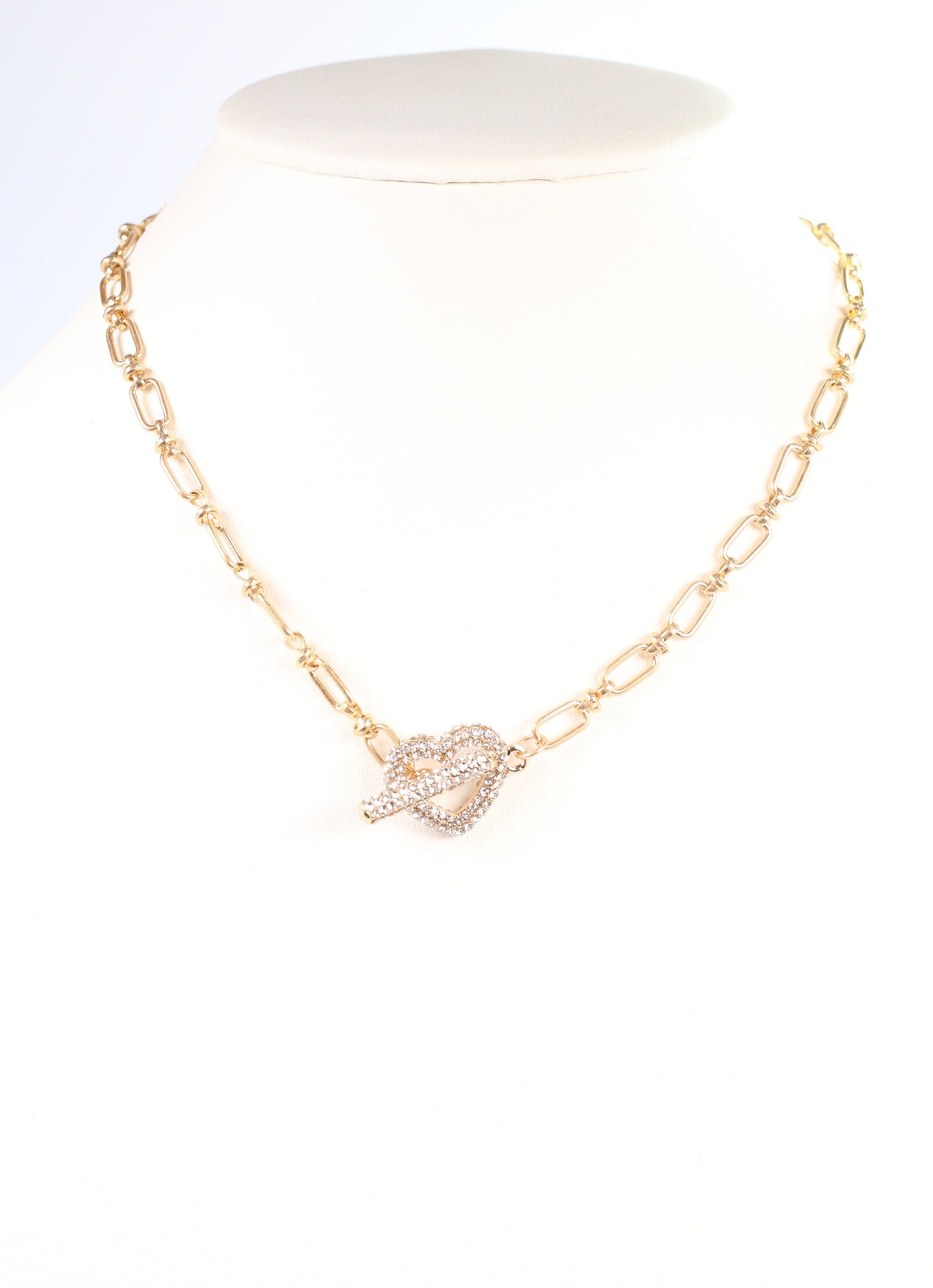 Brody CZ Heart Toggle Necklace GOLD