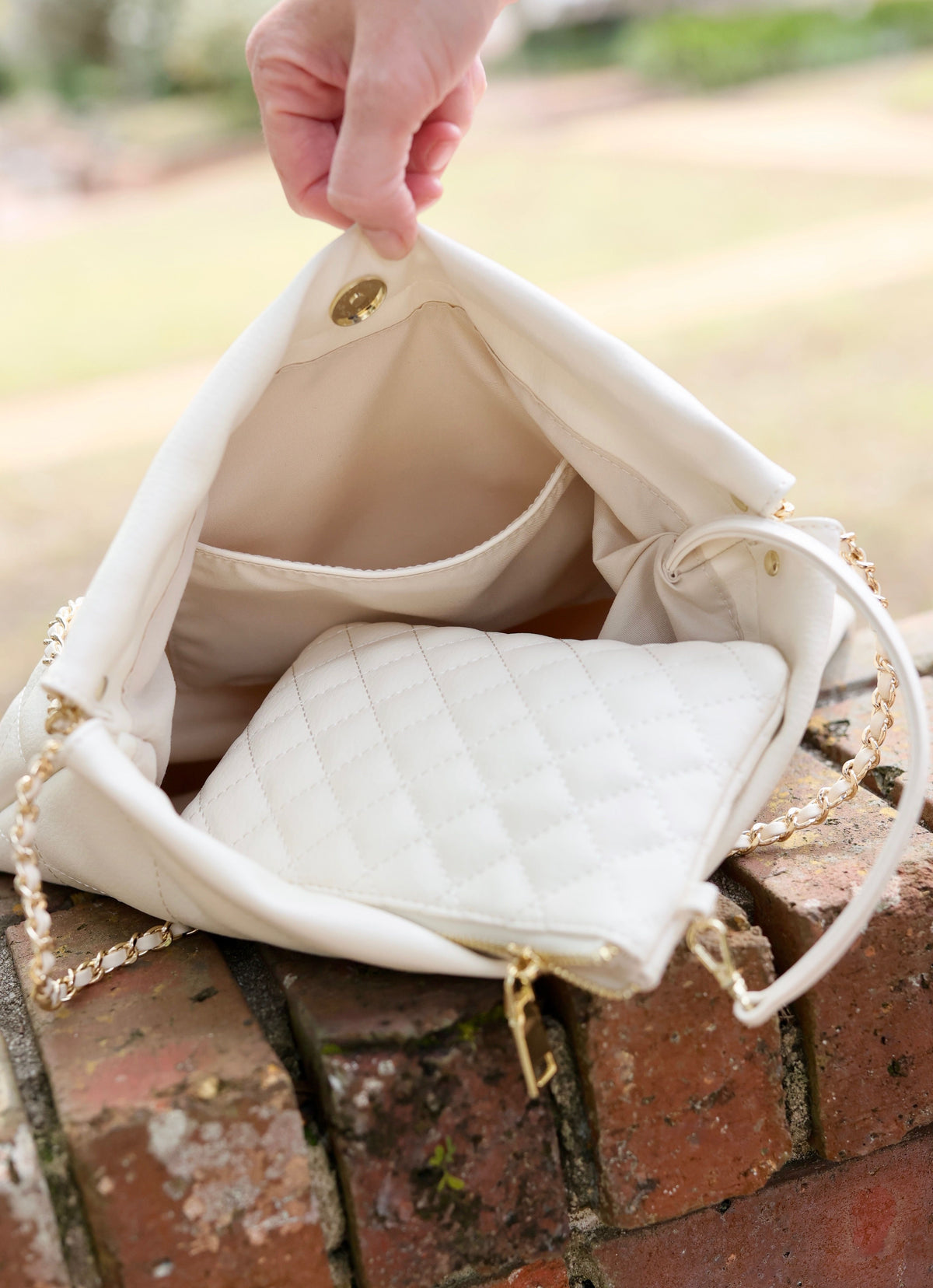 Harlow Tote with Pouch CREAM