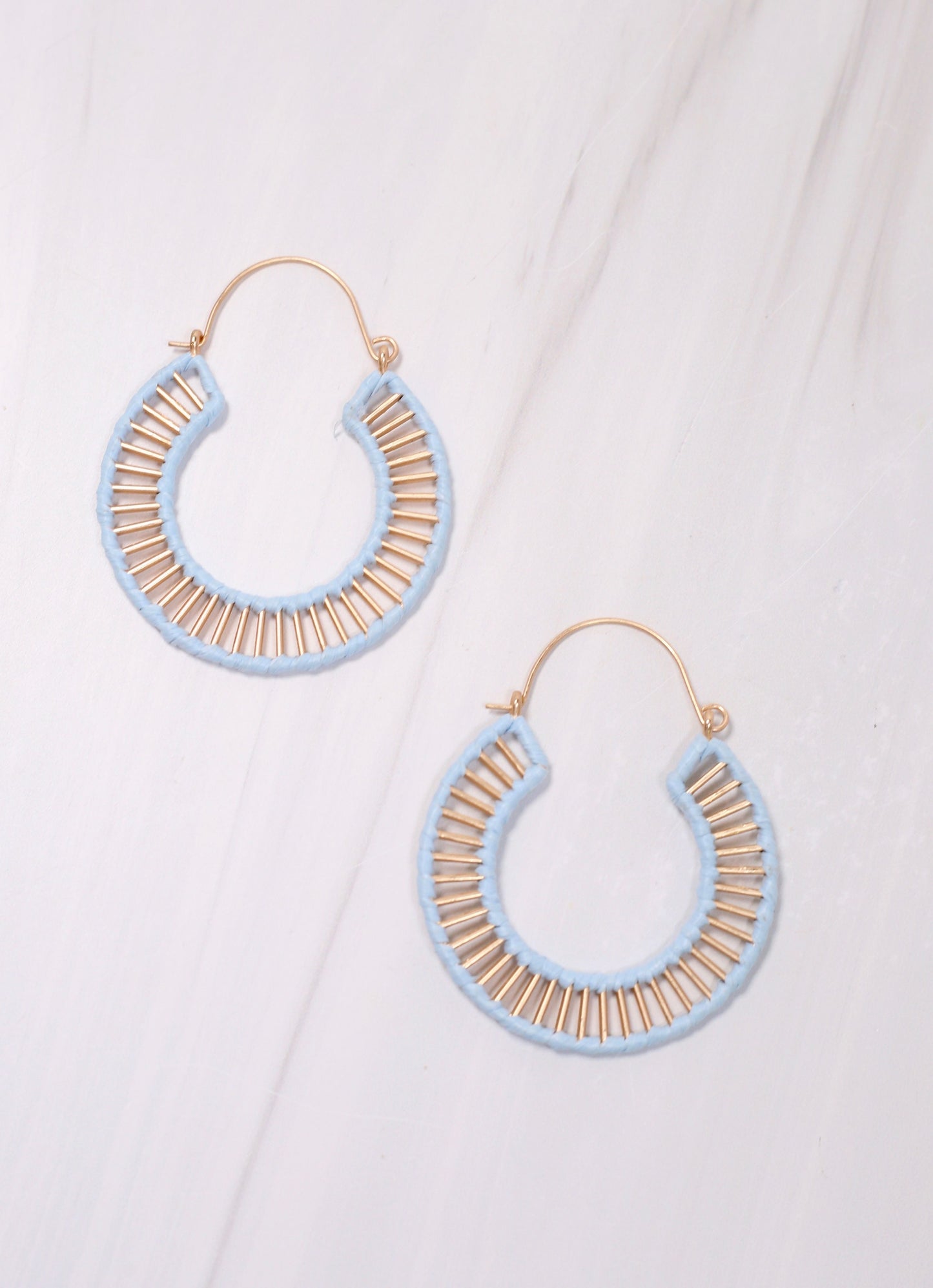 Shelburne Cutout Hoop Earring LIGHT BLUE