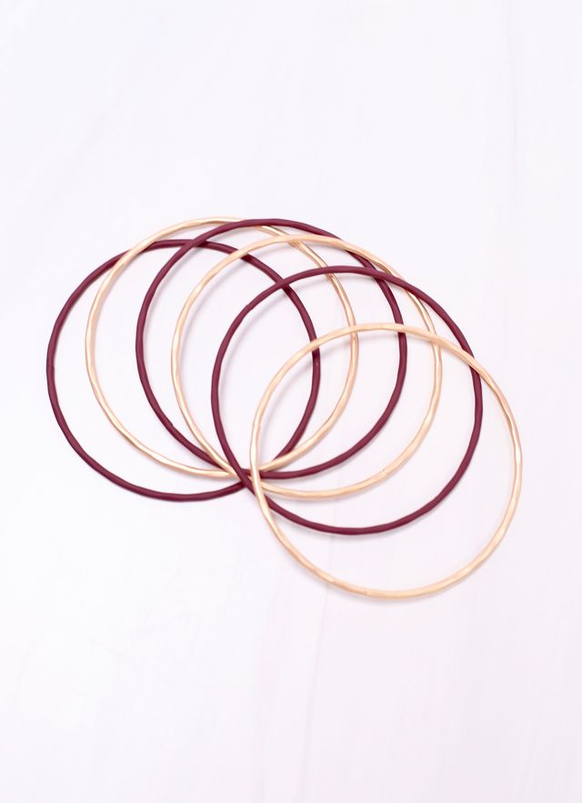 Autry Bangle Set GARNET GOLD