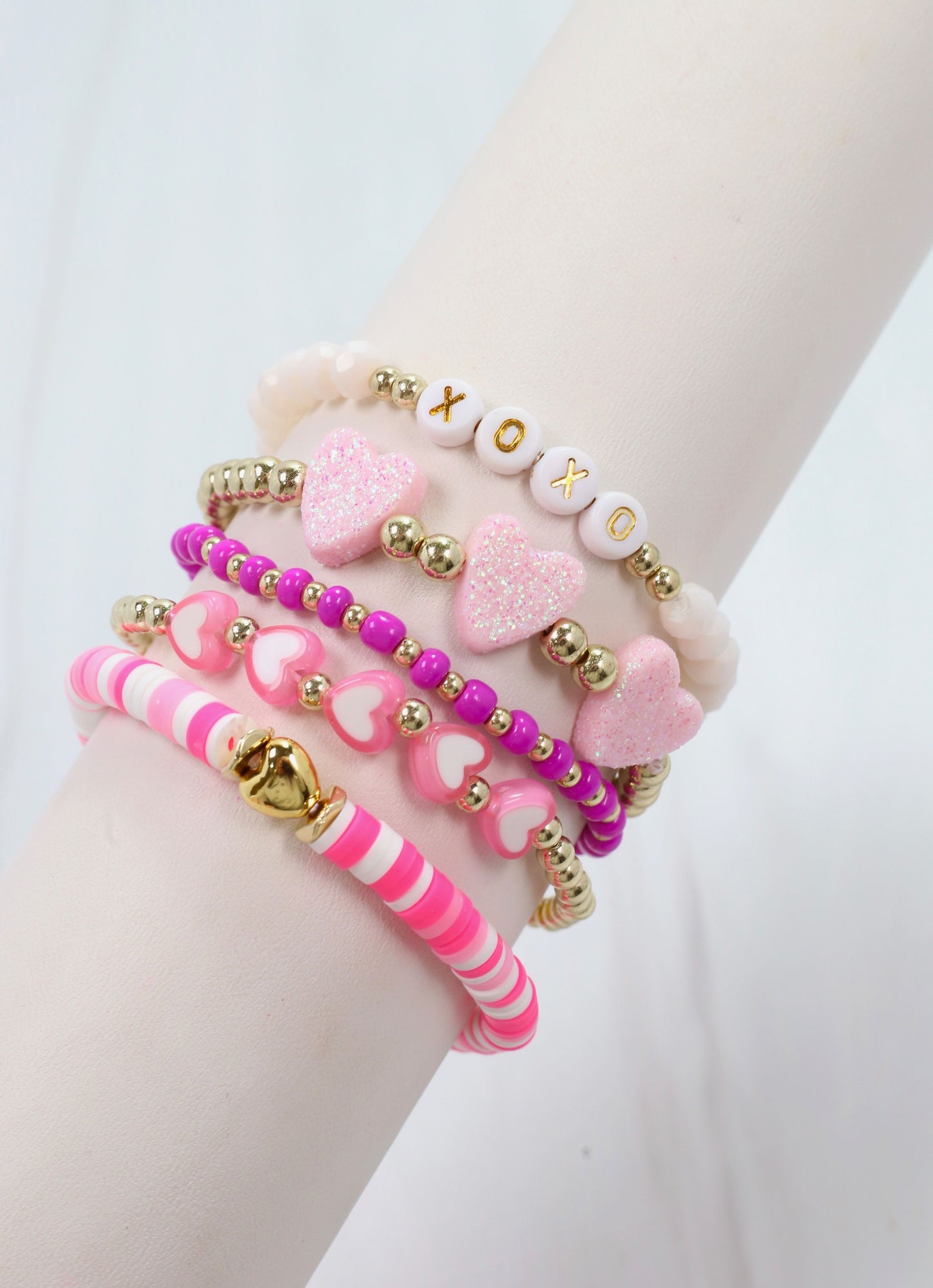 XOXO Bracelet Set HOT PINK