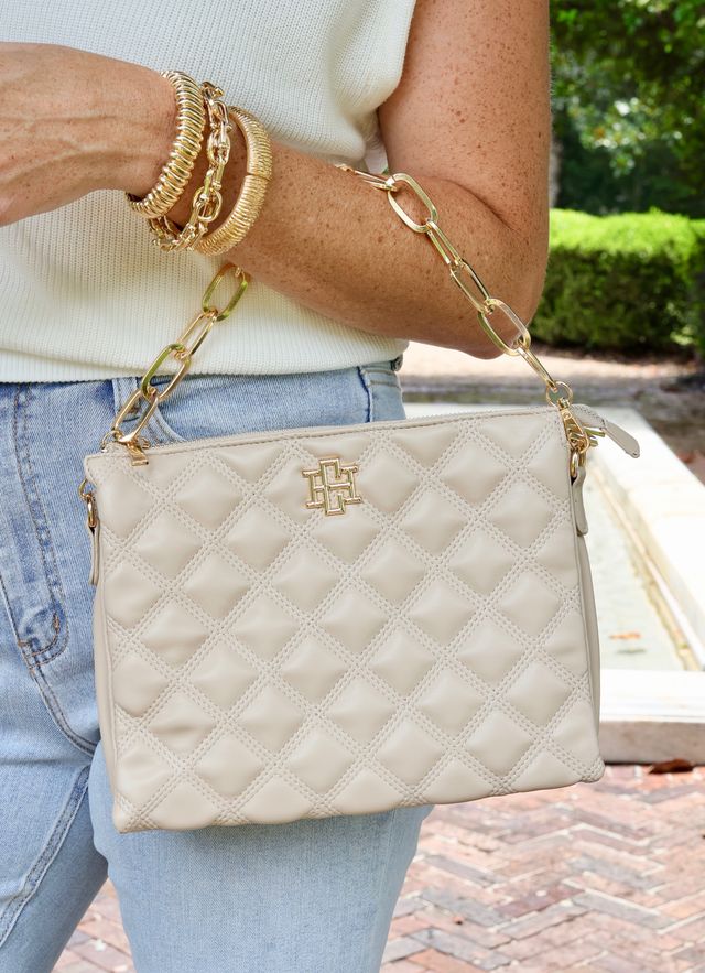 Ariana Crossbody Nude Quilted DQ