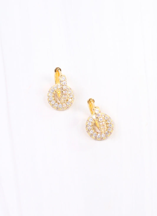 Juergens CZ Hoop Drop Earring GOLD