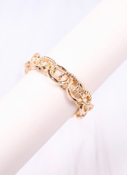 Mason Link Stretch Bracelet Gold