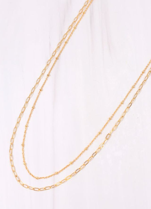 Be Positive Layered Necklace GOLD