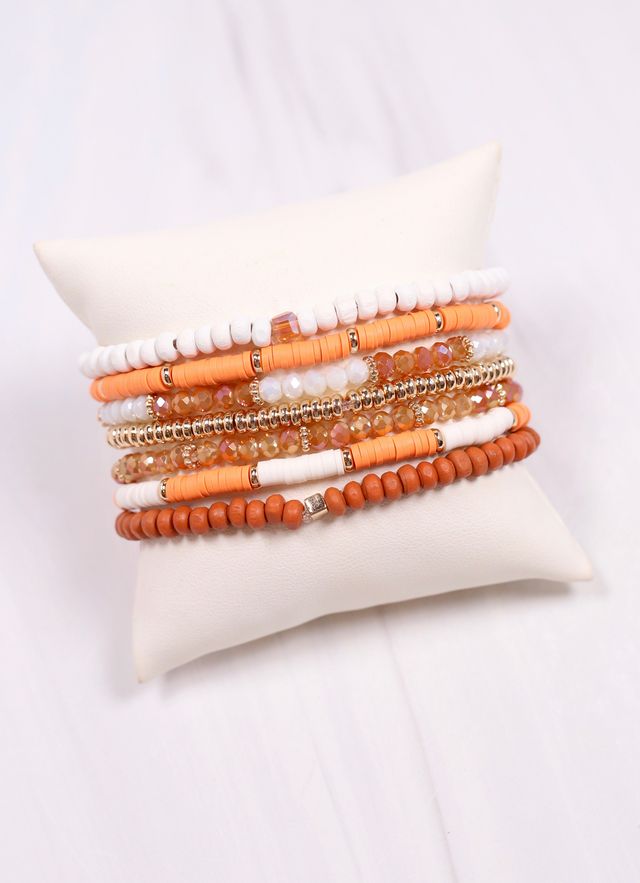 Quinley Bracelet Set ORANGE WHITE