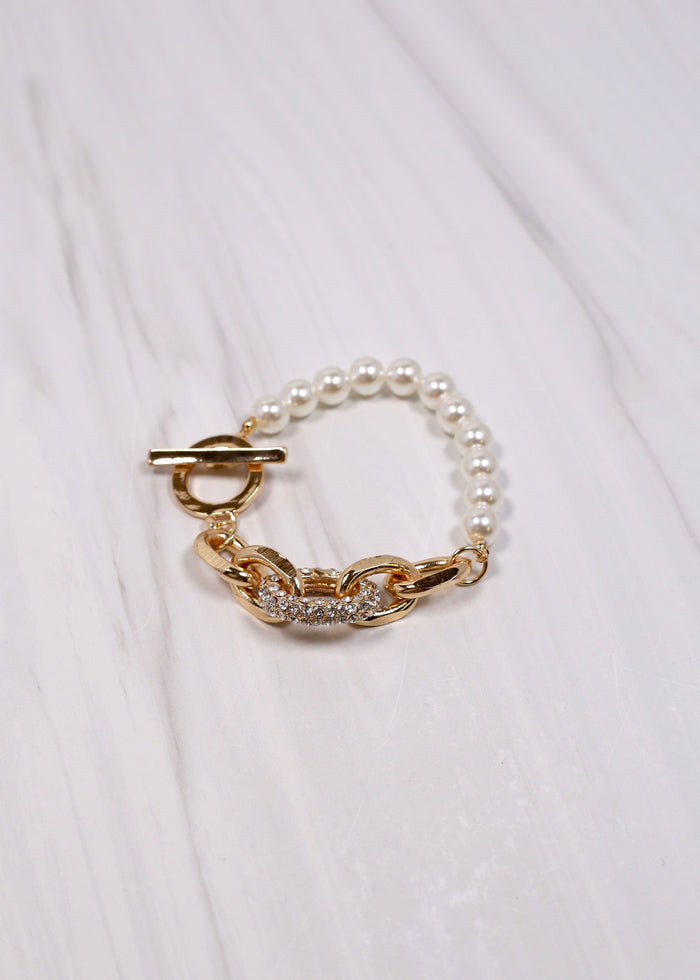 Lennoc CZ Pearl Bracelet GOLD