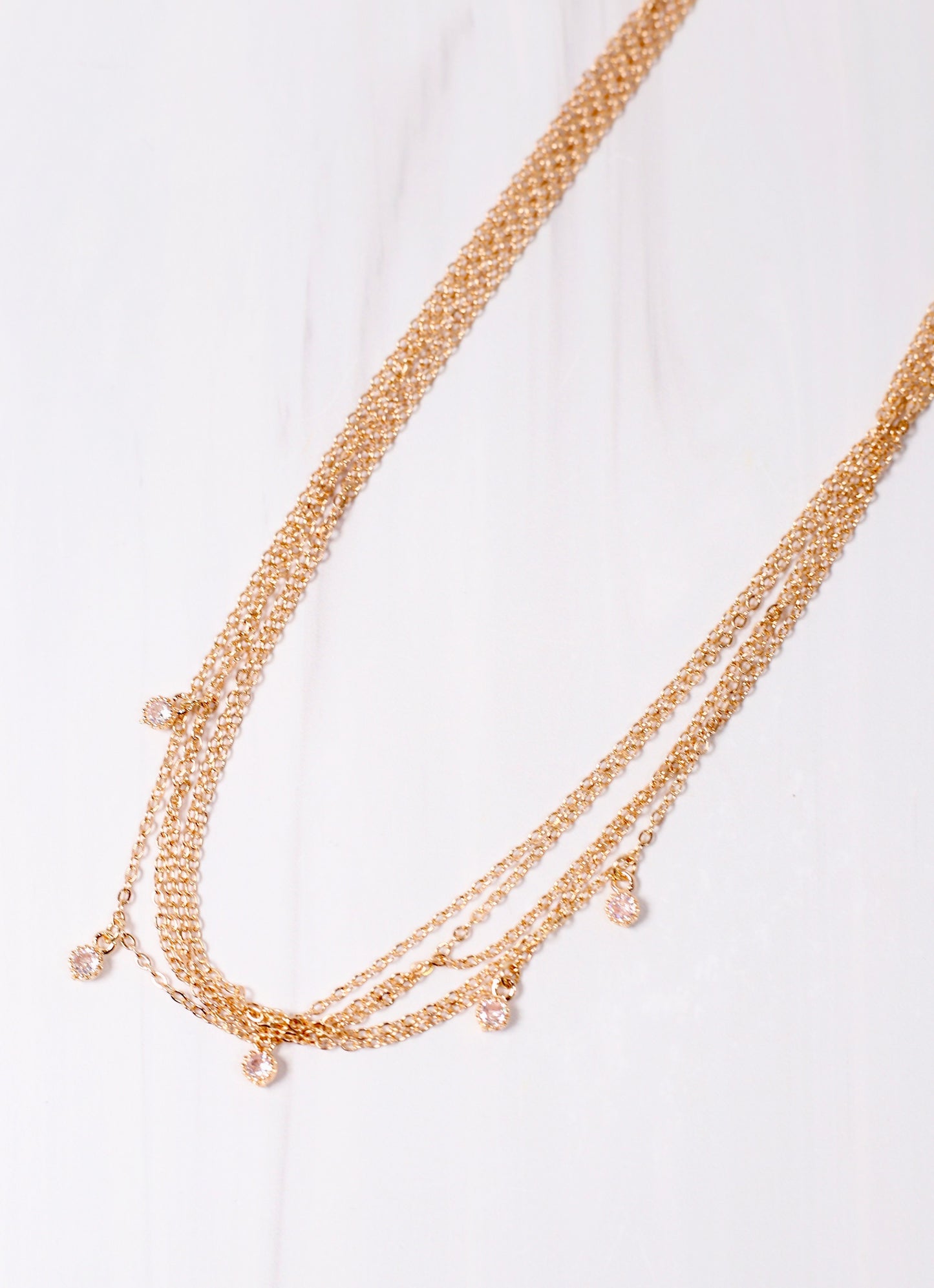 Rowley Layered CZ Necklace GOLD