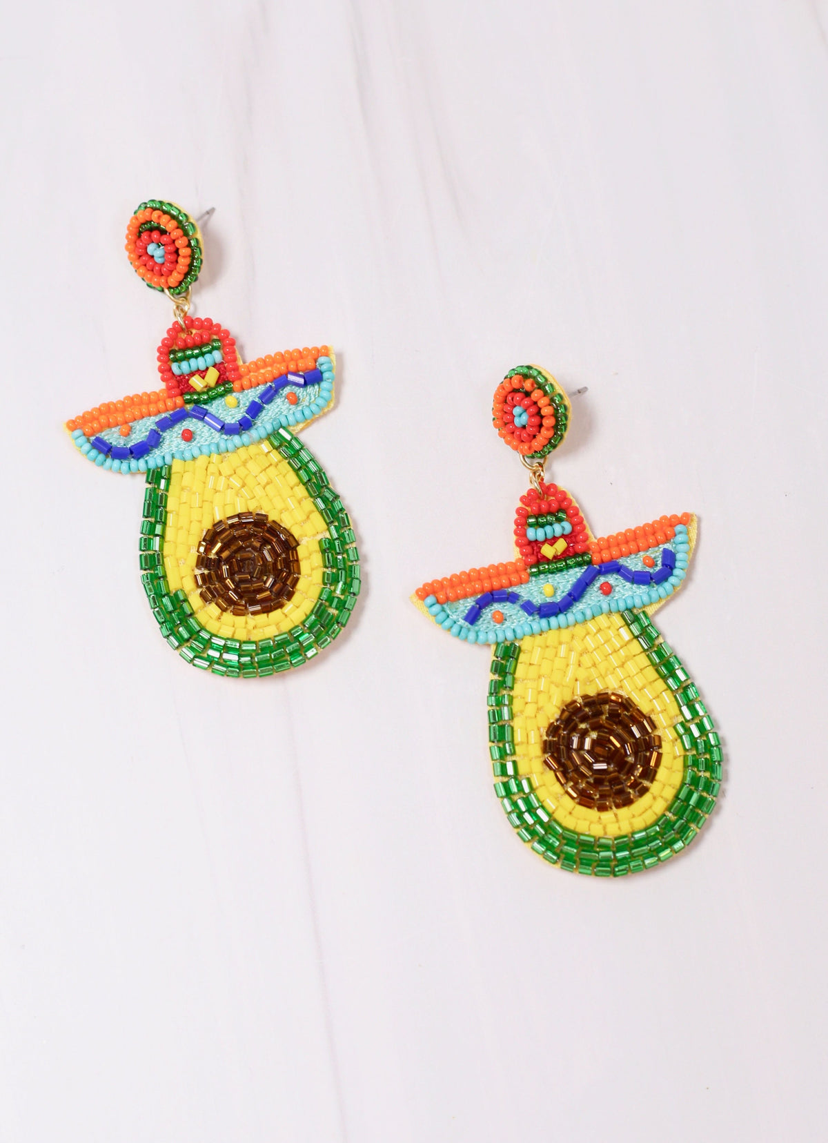 Avocado Beaded Earring with Sombrero MULTI