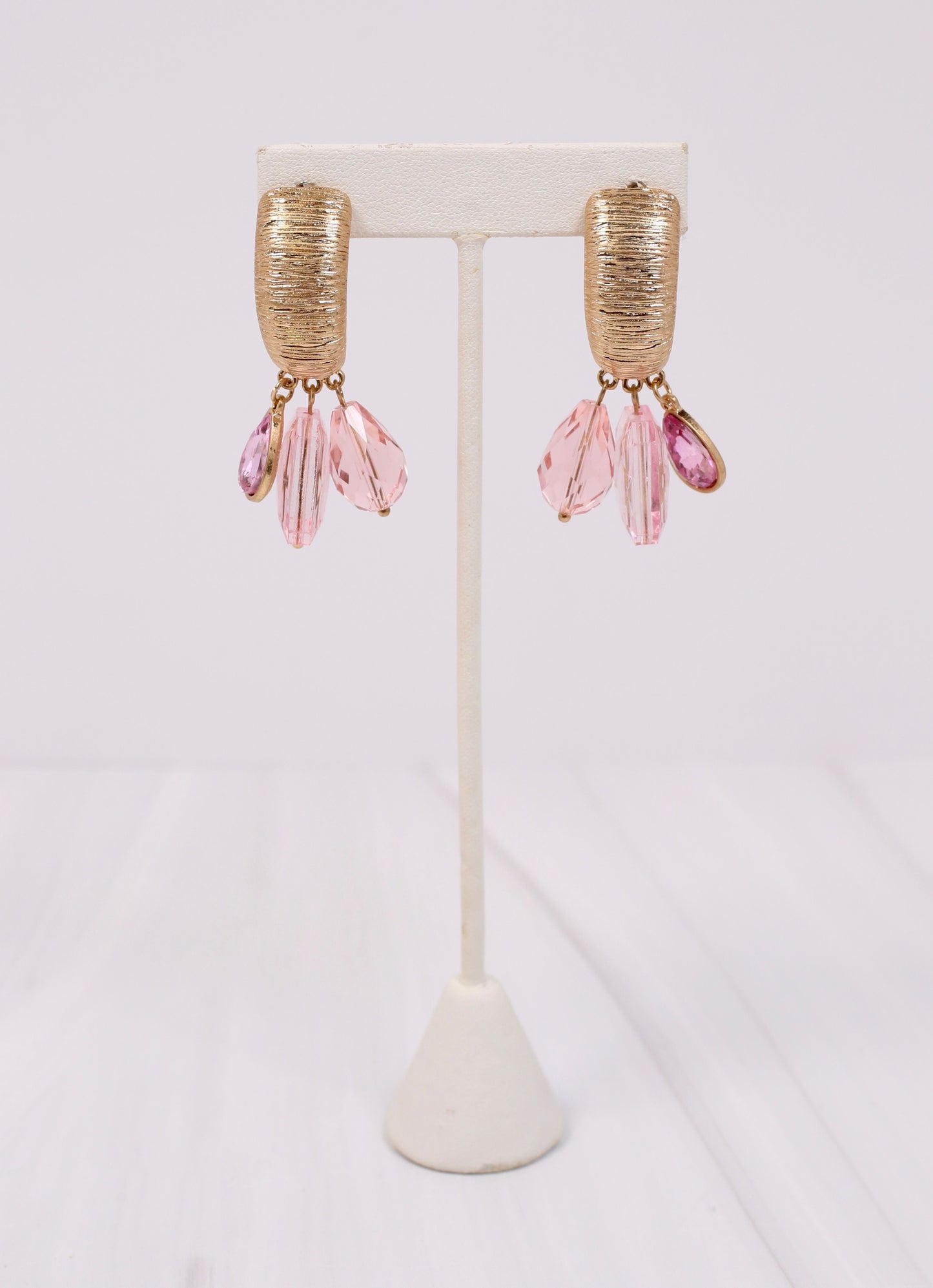 Sundridge Jeweled Hoop Drop Earring PINK