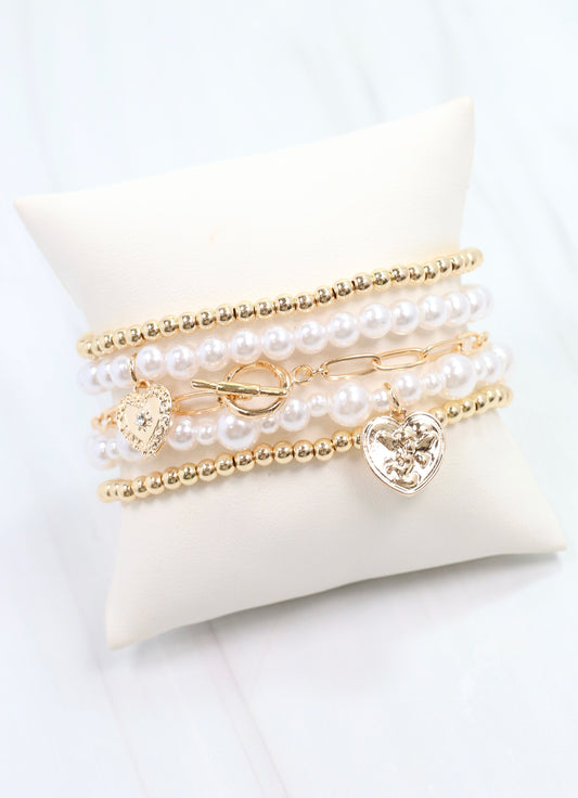 Randy Pearl Bracelet Set Ivory