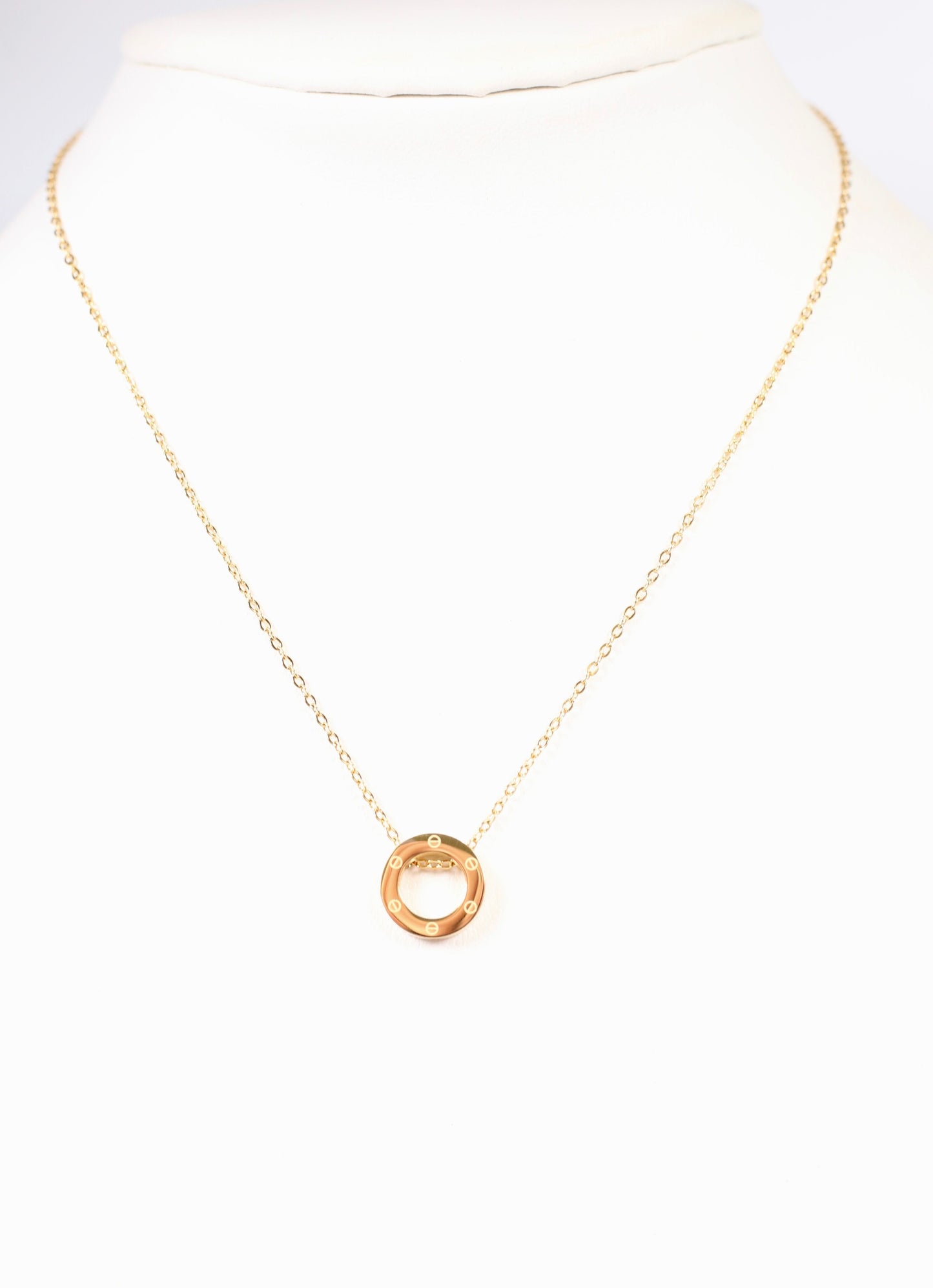 Hendler Circle Charm Necklace GOLD