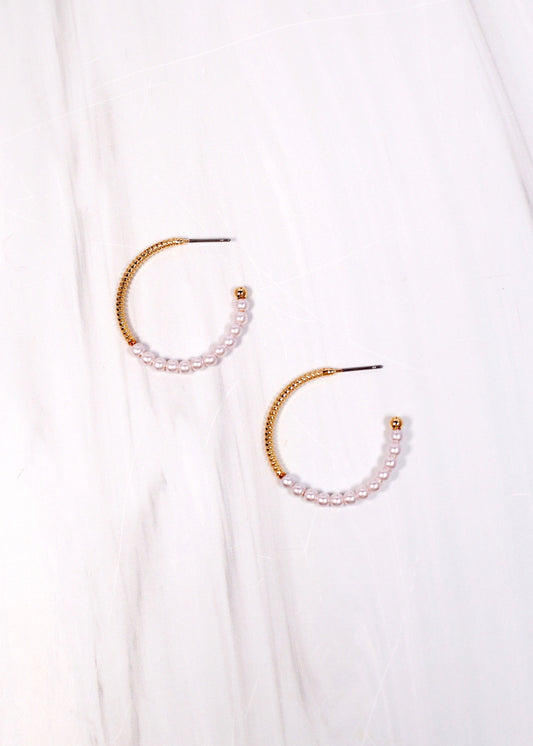 Kearnet Pearl Hoop Earring GOLD