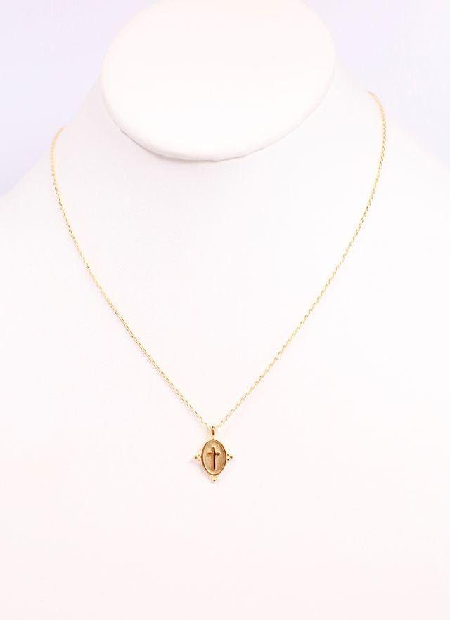 Katreena Cross Charm Necklace GOLD