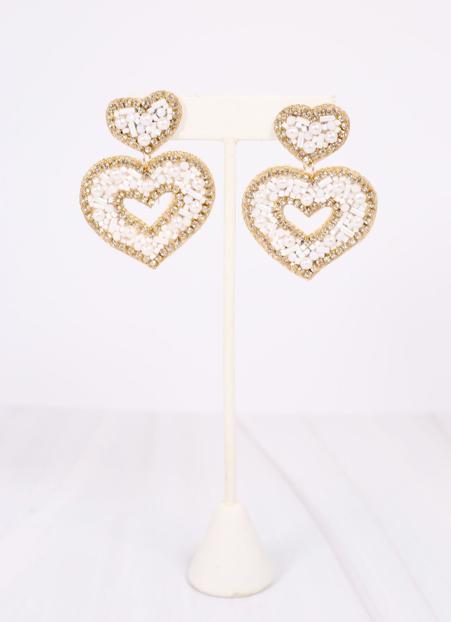 Sullivan Heart Embellished Earring WHITE