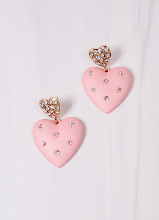 Beloved CZ Heart Earring LIGHT PINK