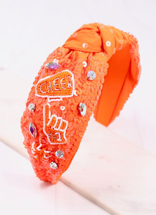 Cheer Sequin Headband Orange