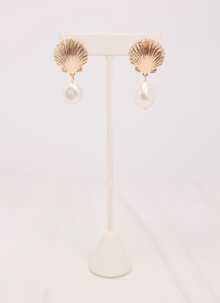 Delachase Shell Earring with Pearl GOLD