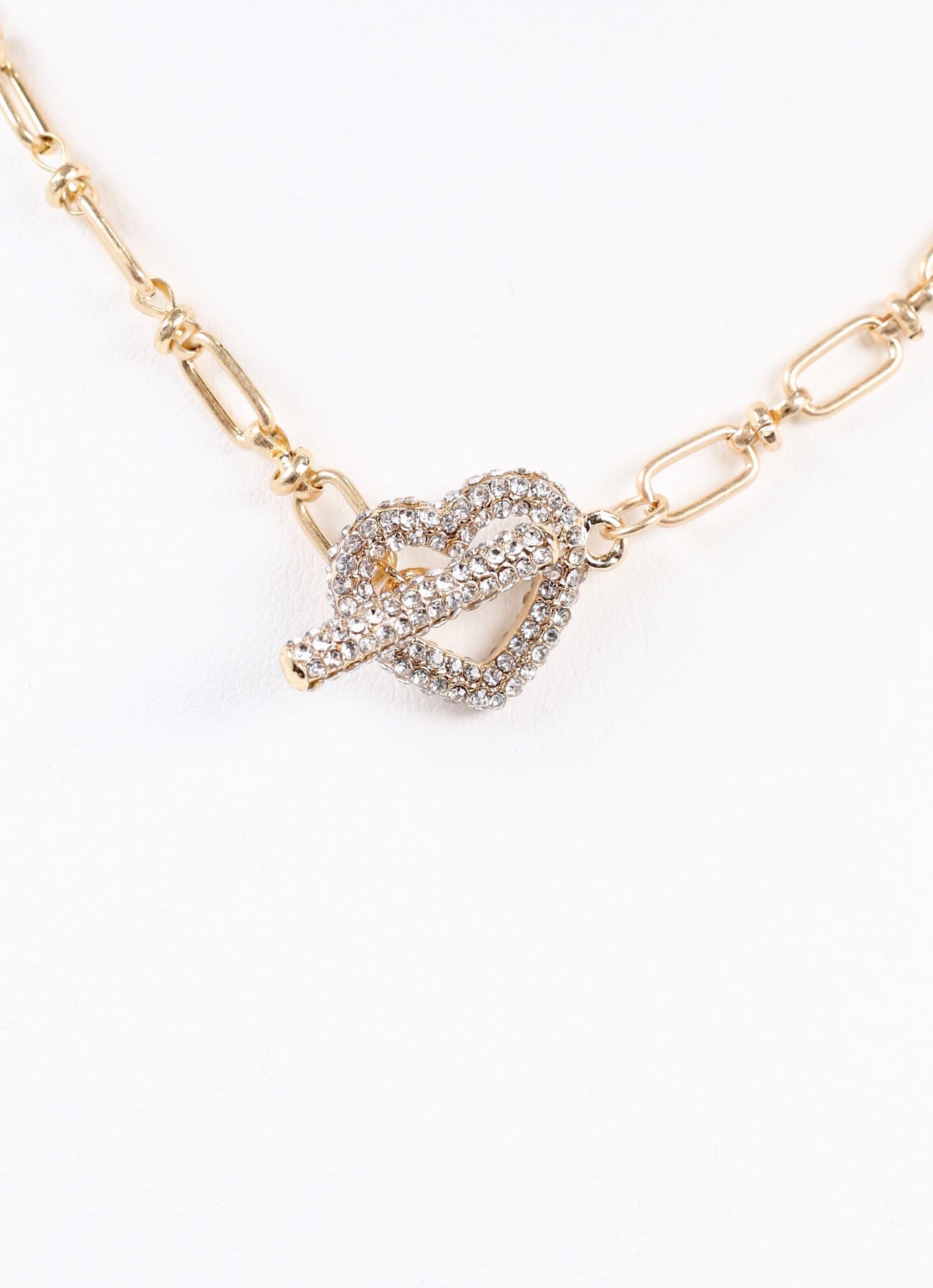 Brody CZ Heart Toggle Necklace GOLD