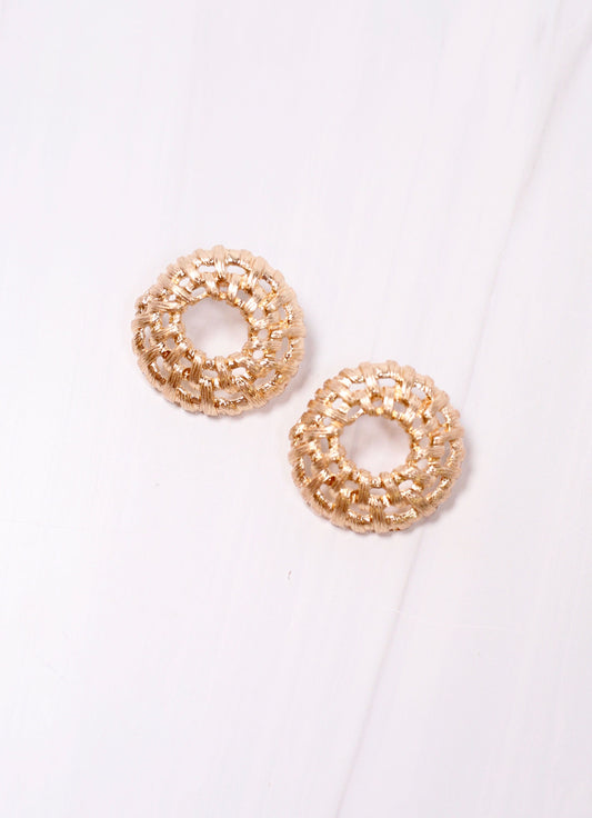 Shefford Metal Woven Earring GOLD