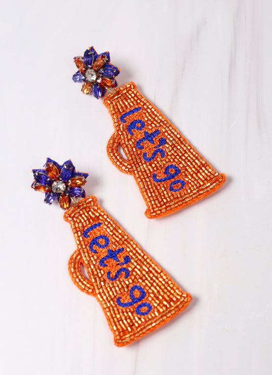 Let's Go Megaphone Earring ORANGE BLUE