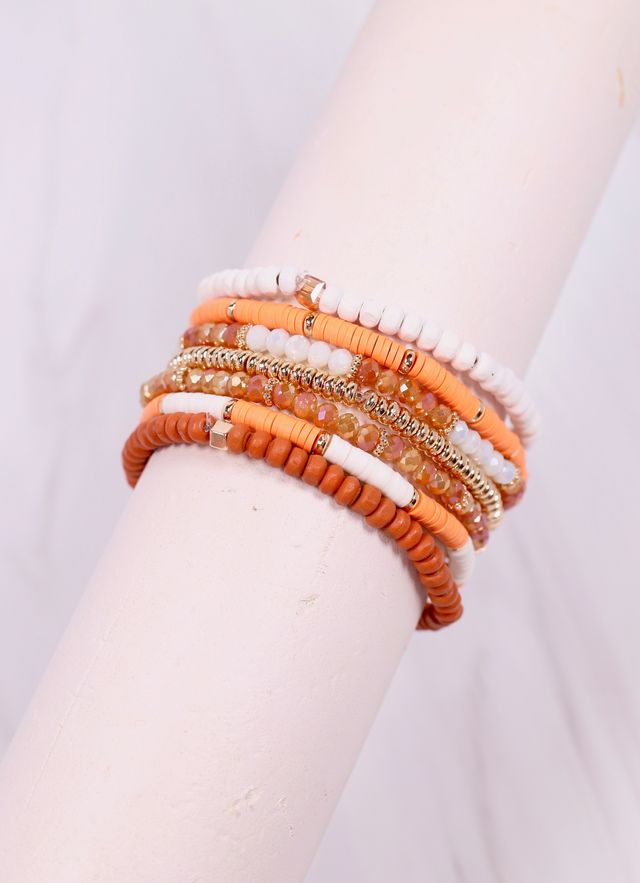 Quinley Bracelet Set ORANGE WHITE