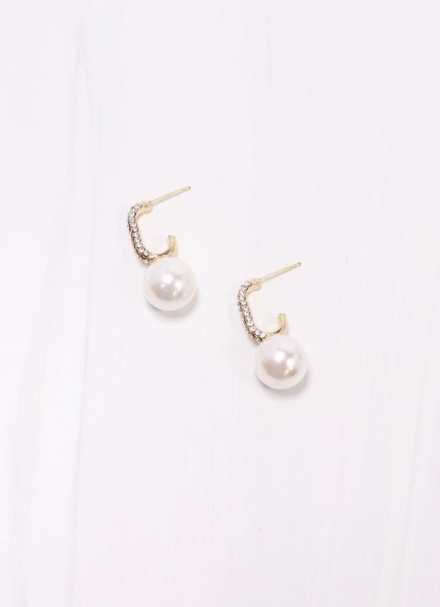 Somerville CZ Pearl Drop Earring GOLD